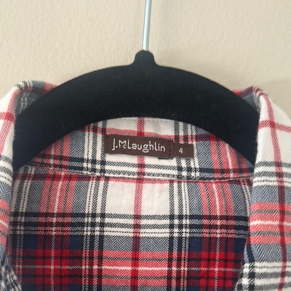 J. McLaughlin Womens Plaid Long Sleeve Button Up Shirt Sz 4 Preppy Classic Rodeo - Picture 3 of 7